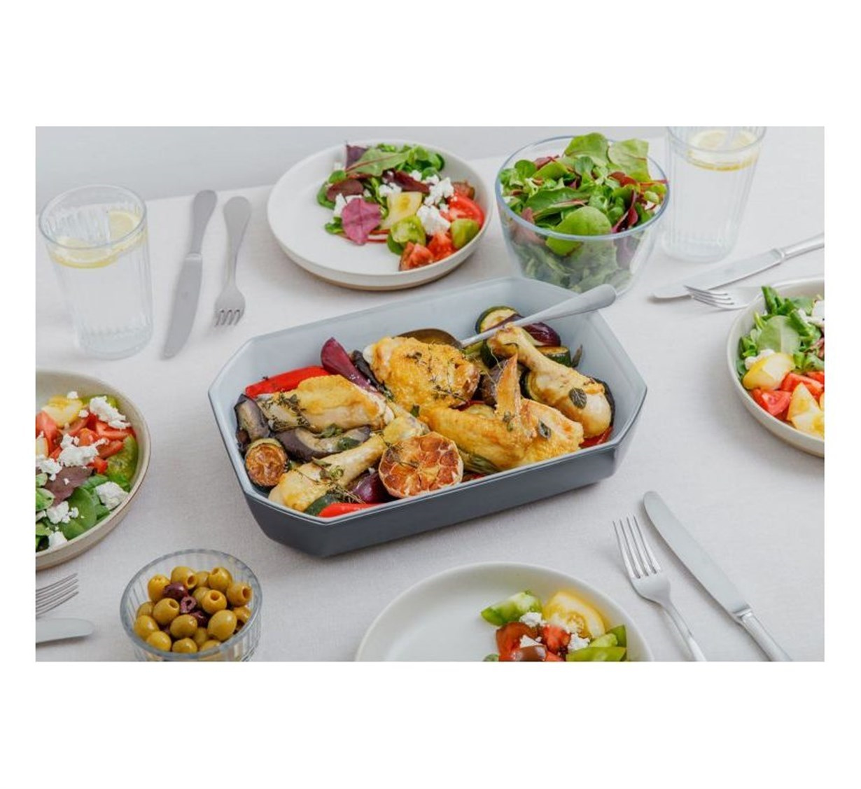 Pyrex Dikdörtgen Fırın Kabı Gri 33 x 22 x 7 cm Gri
