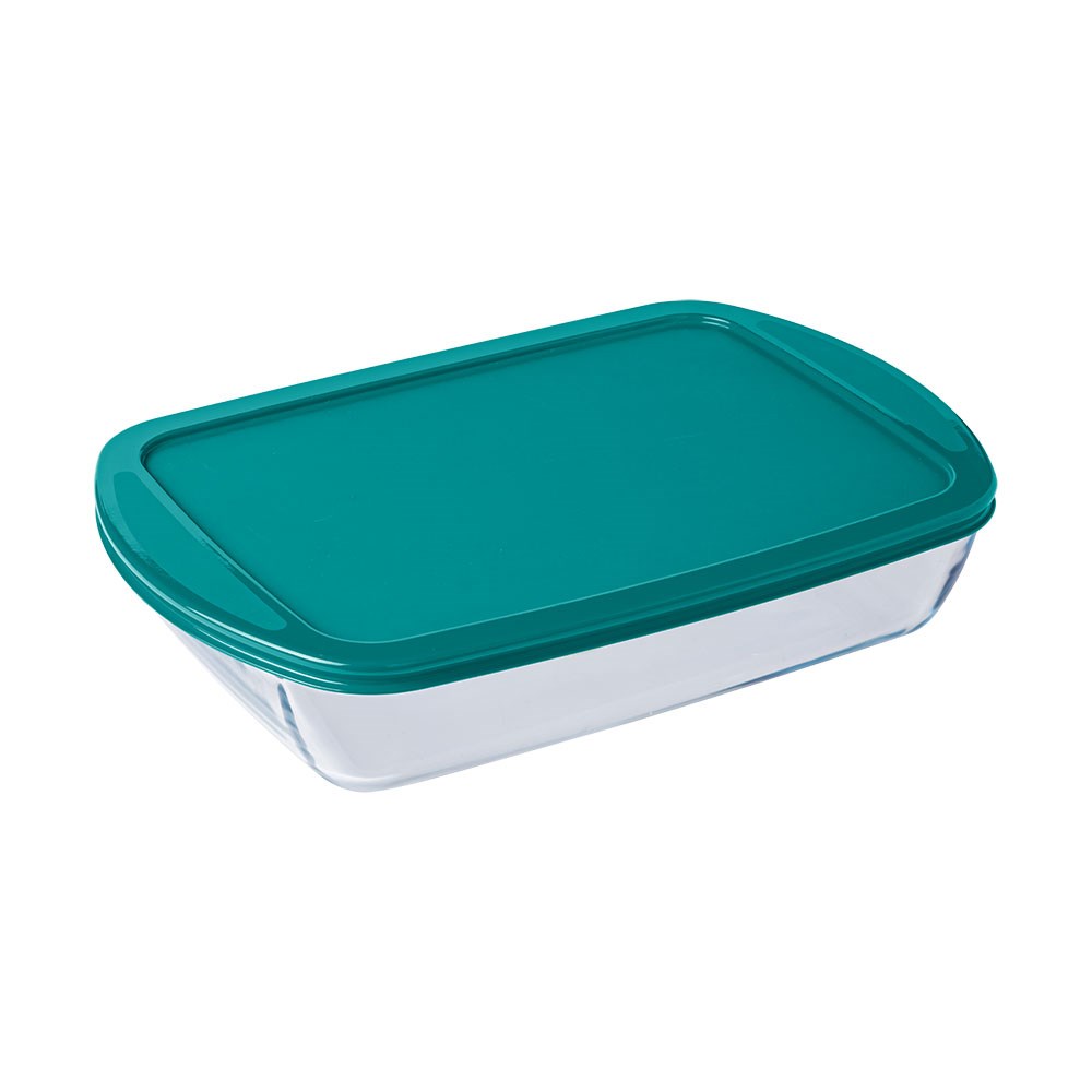 Pyrex Dikdörtgen Kapaklı Cam Fırın Kabı 4.5 L