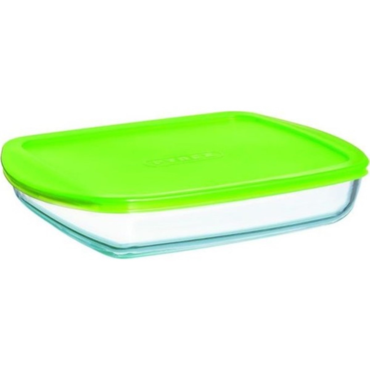 Pyrex Dikdörtgen Kapaklı Cam Saklama Kabı Yeşil 1.6 L