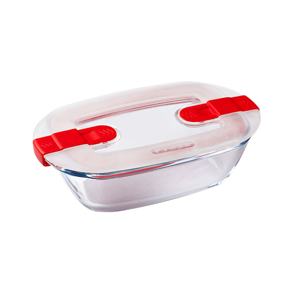 Pyrex Dikdörtgen Kapaklı Mikrodalga Fırına Uygun Saklama Kabı 400 ml