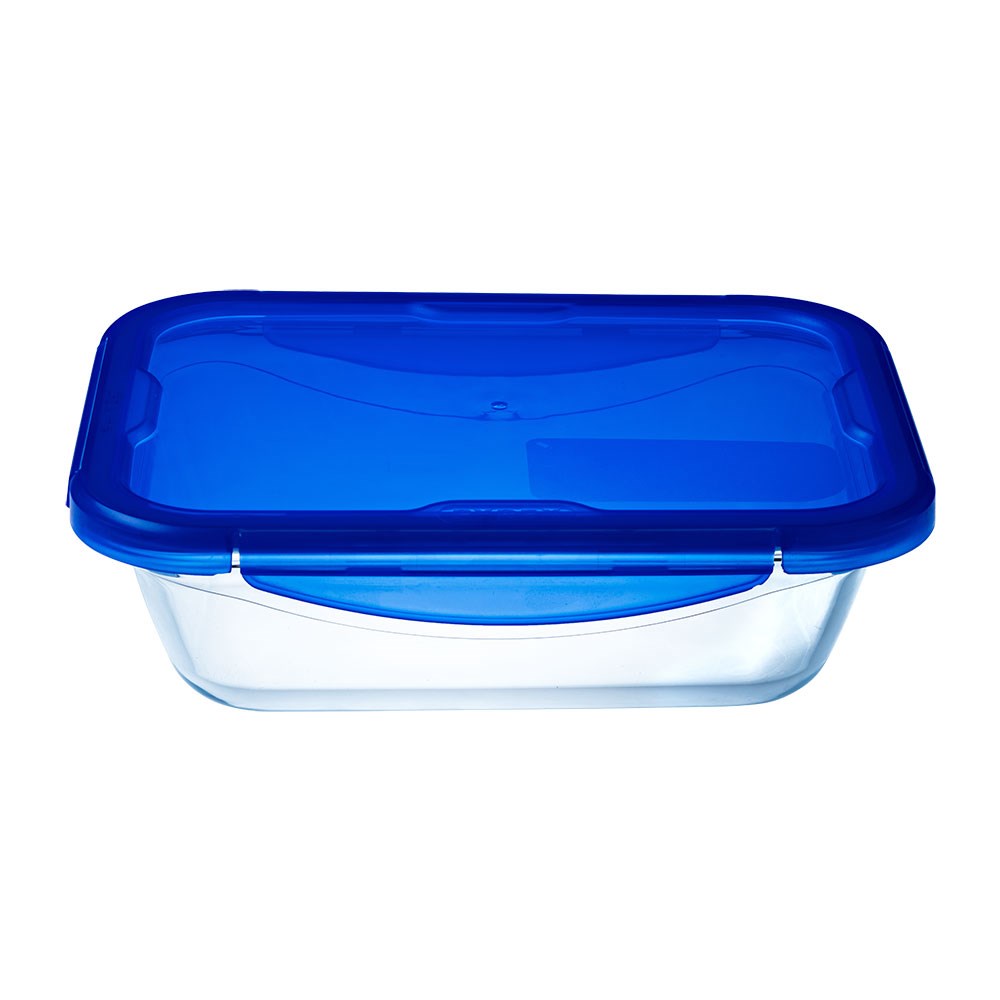 Pyrex Dikdörtgen Kapaklı Saklama Kabı Mavi 1.7 L