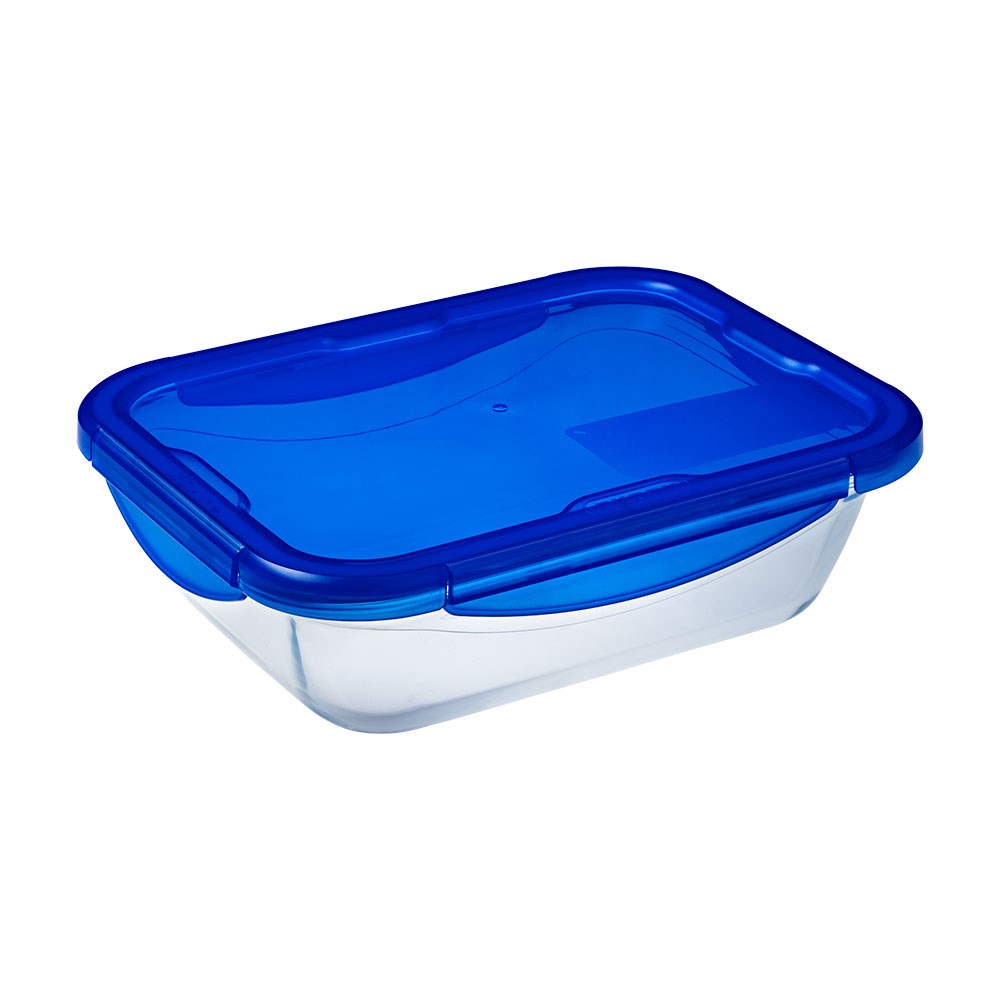Pyrex Dikdörtgen Kapaklı Saklama Kabı Mavi 1.7 L