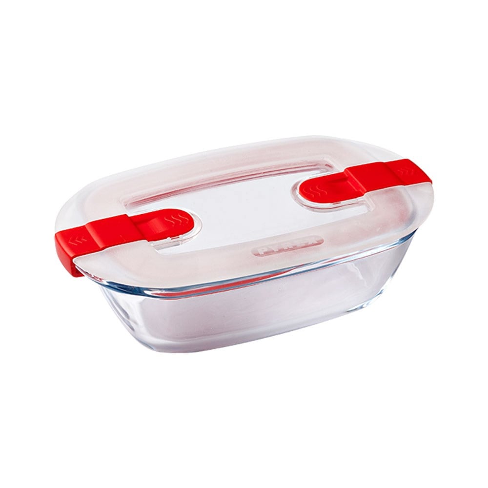 Pyrex Dikdörtgen Mikrodalga Kullanımına Uygun Kapaklı Saklama Kabı 1 L