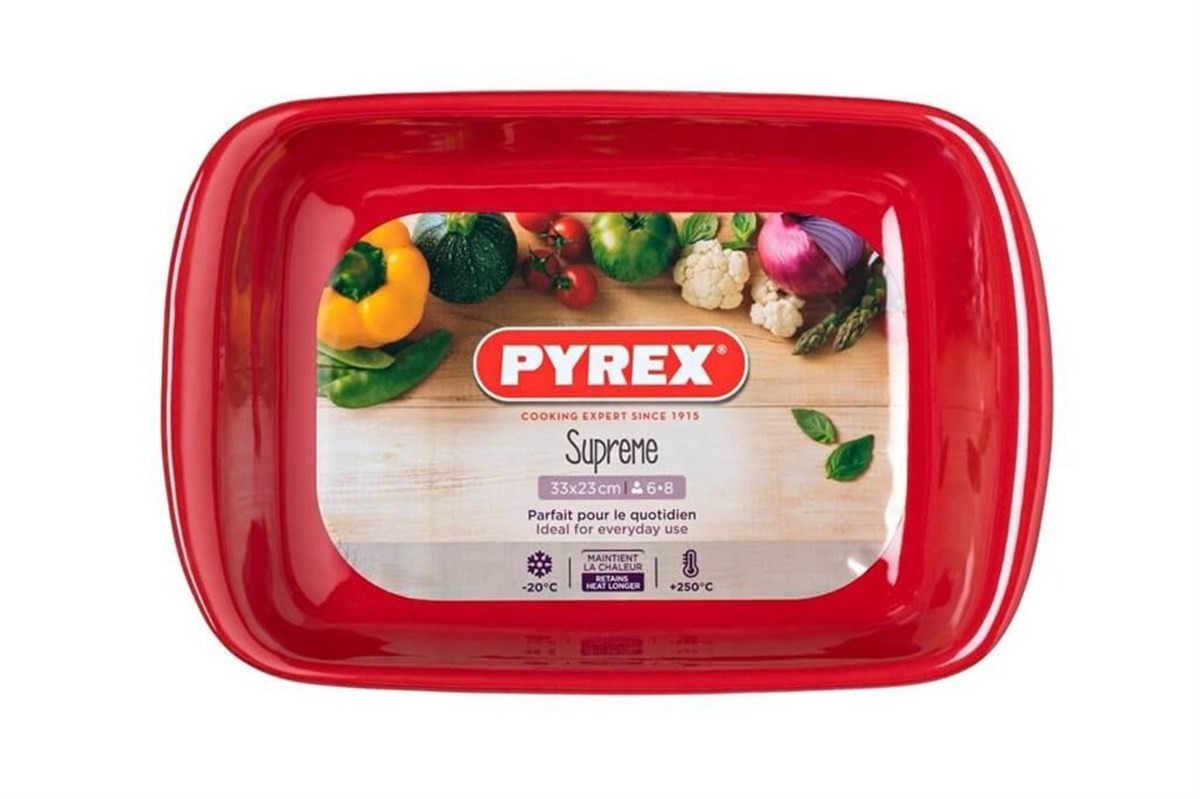 Pyrex Fırın Kabı 33 cm Kırmızı