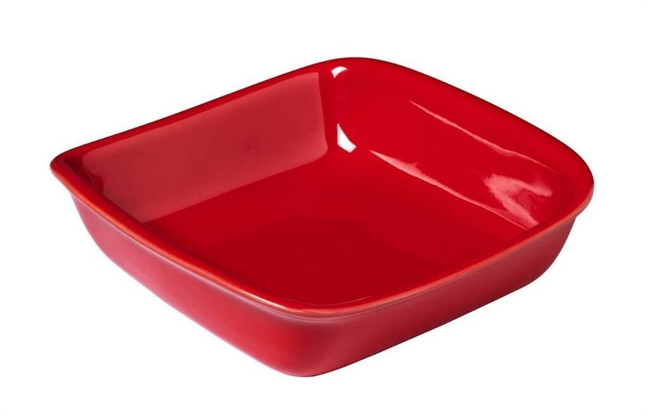 Pyrex Kare Fırın Kabı 24 cm Kırmızı
