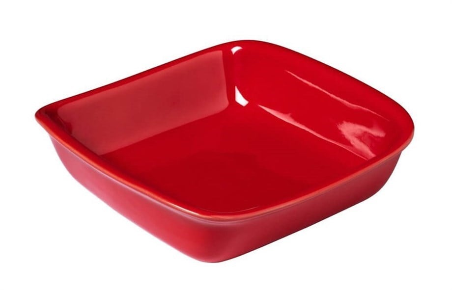 Pyrex Kare Fırın Kabı 24 cm Kırmızı