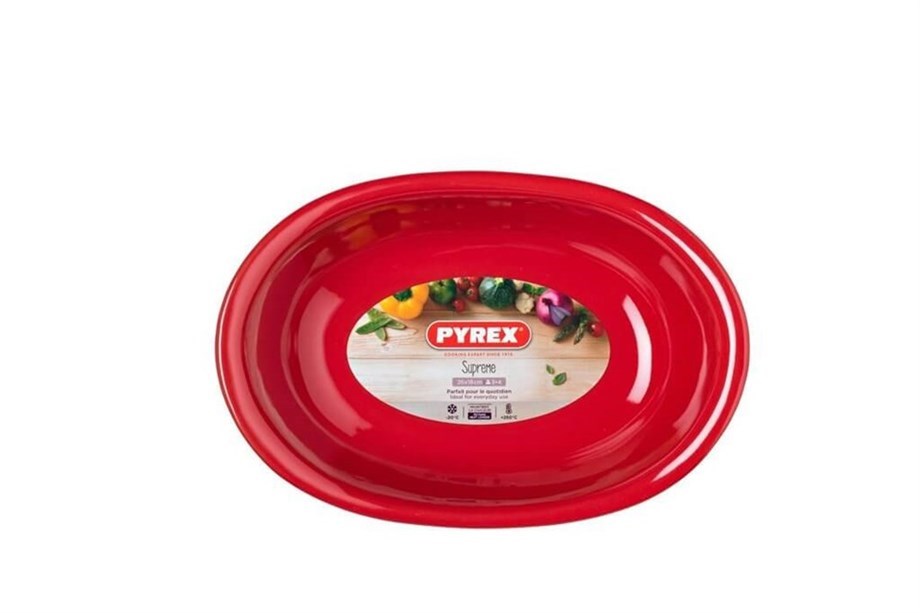 Pyrex Oval Fırın Kabı 31 cm Kırmızı