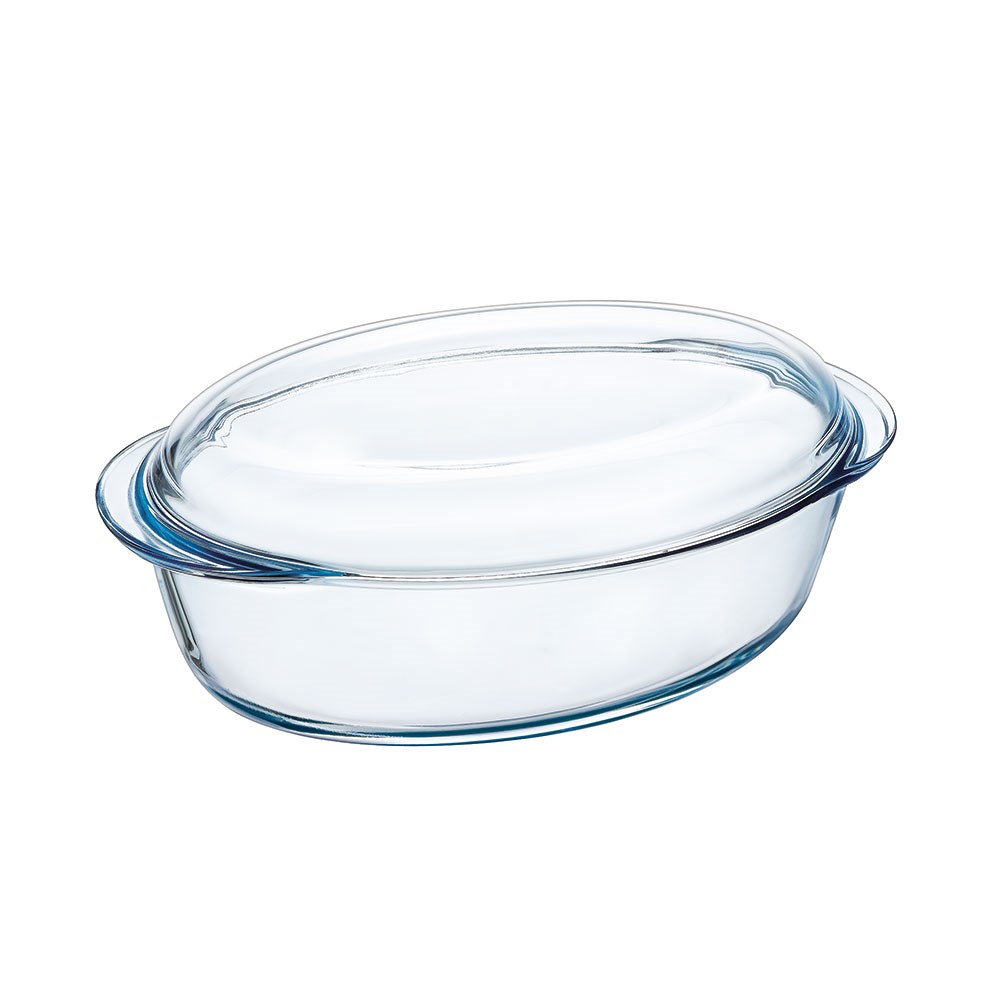 Pyrex Oval Kapaklı Cam Fırın Kabı 33 x 20 cm