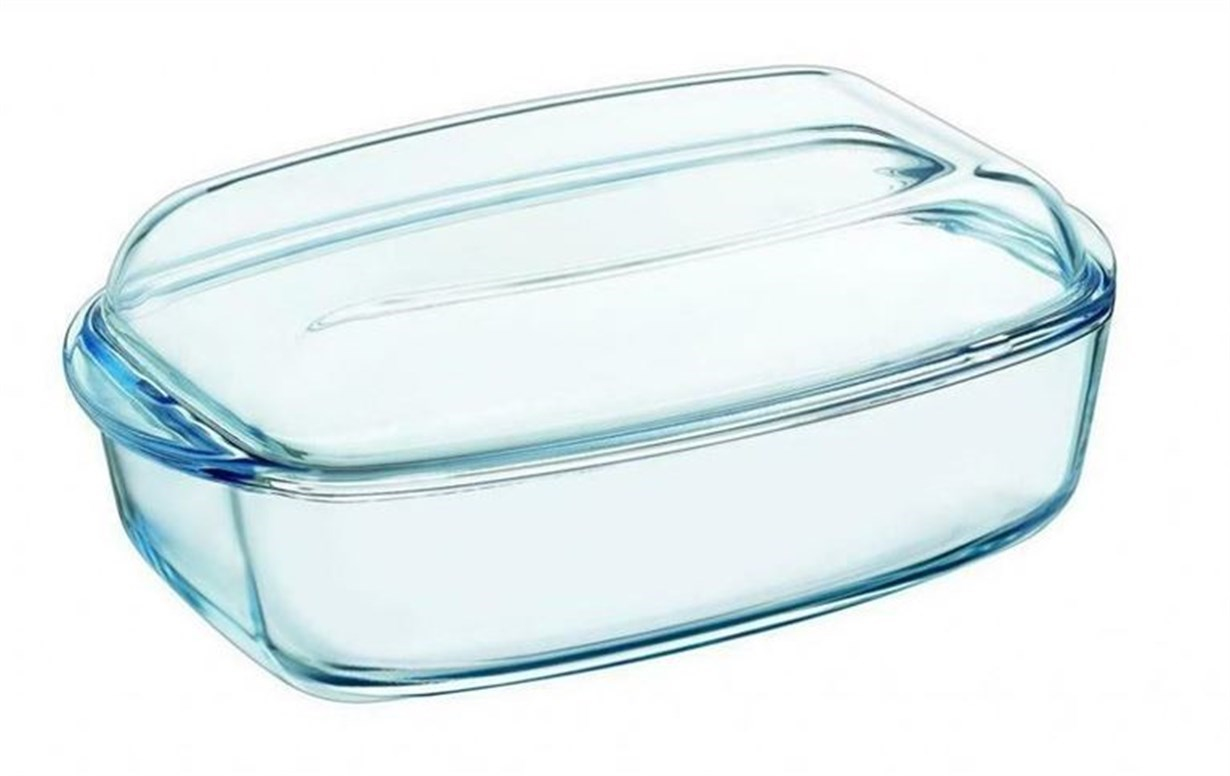 Pyrex Rectangular Cam Kapaklı Tencere 6.5 L
