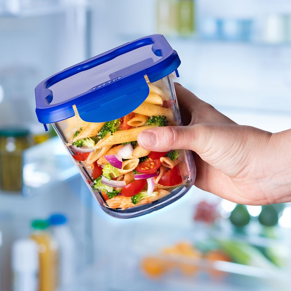 Pyrex Uzun Kapaklı Saklama Kabı Mavi 800 ml