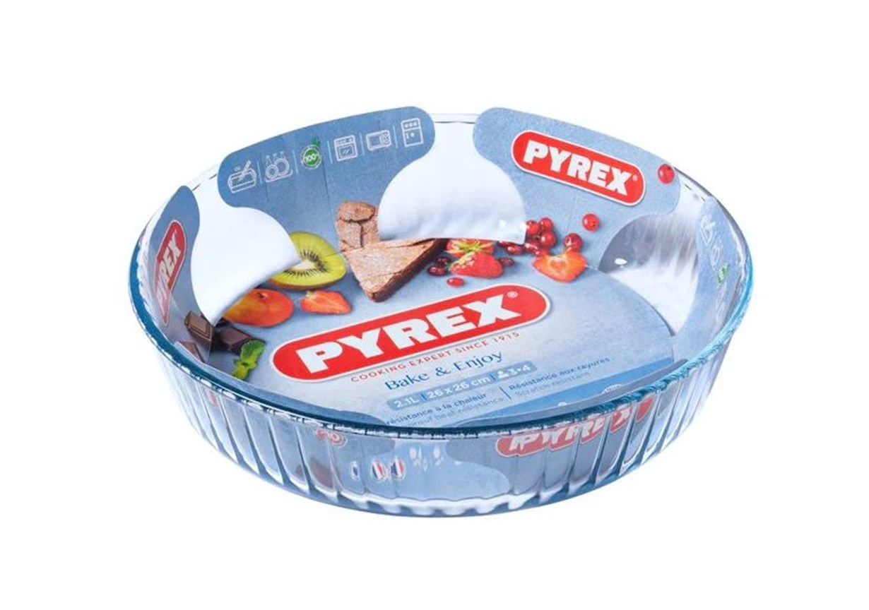 Pyrex Yuvarlak Cam Fırın Kabı 30 cm