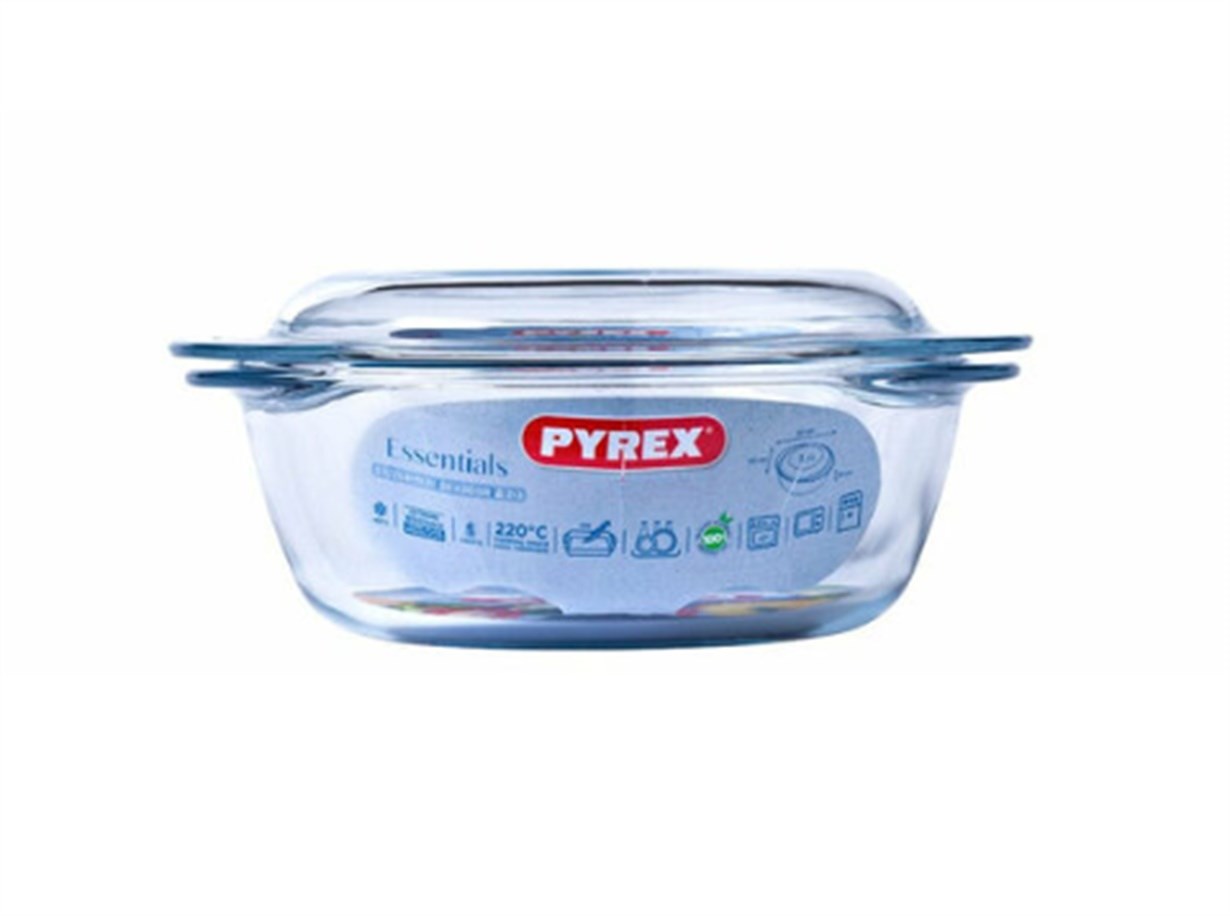 Pyrex Yuvarlak Cam Kapaklı Fırın Kabı 3 L