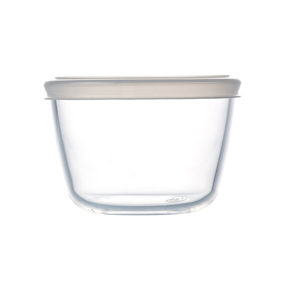 Pyrex Yuvarlak Kapaklı Cam Saklama Kabı 1.1 L Beyaz