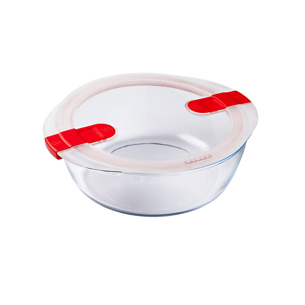 Pyrex Yuvarlak Kapaklı Mikrodalga Fırına Uygun Saklama Kabı 1.1 L