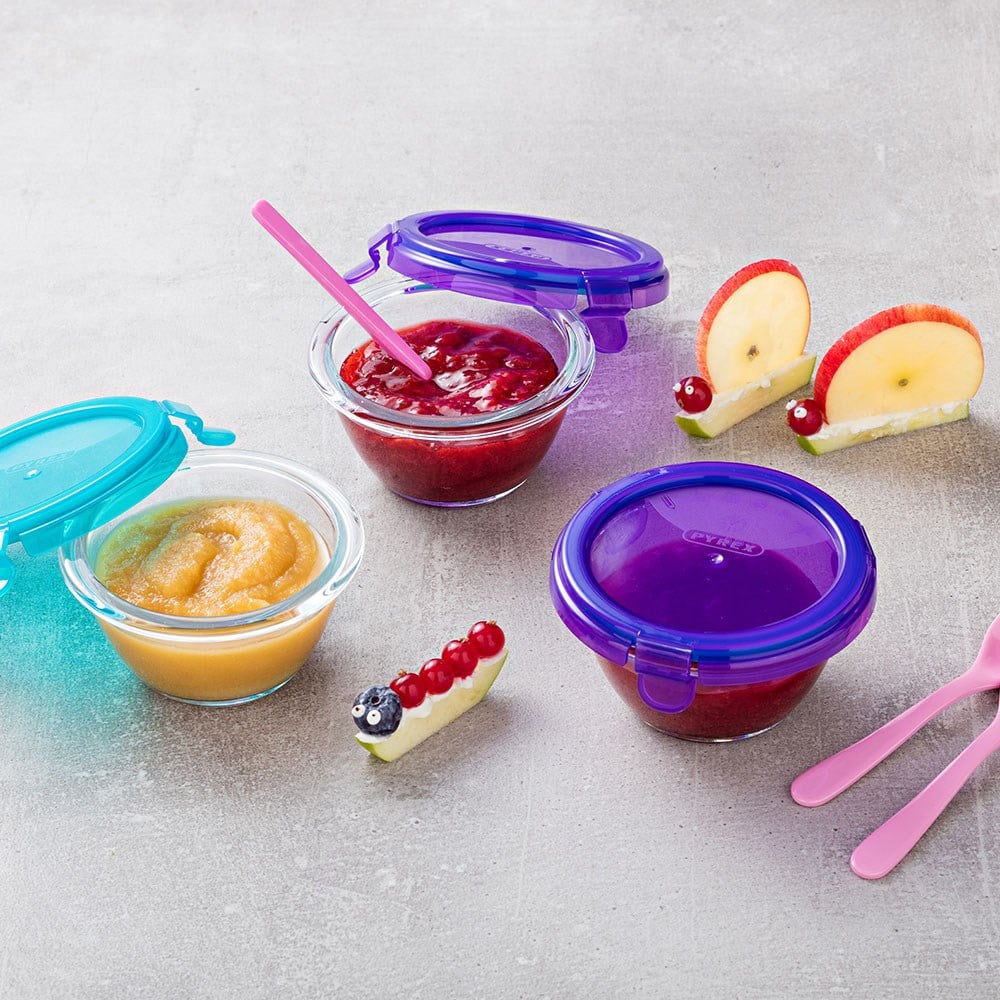 Pyrex Yuvarlak Kapaklı Saklama Kabı 200 ml Mor