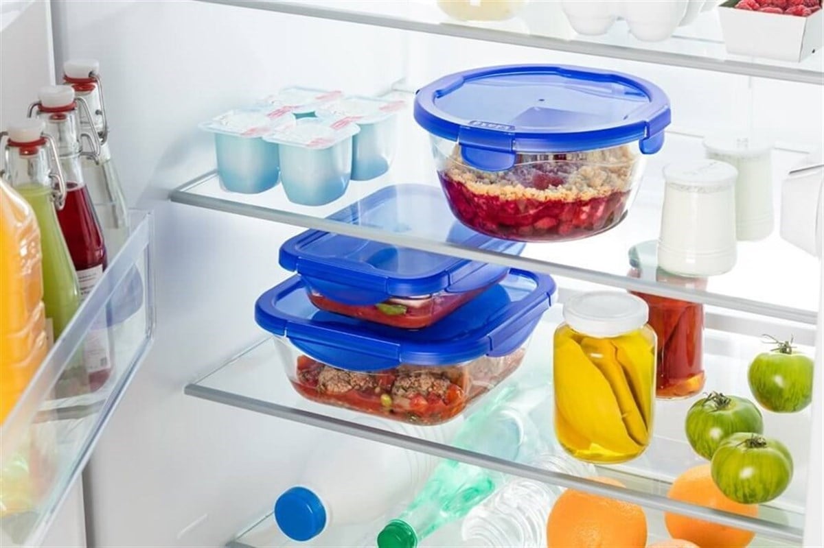 Pyrex Yuvarlak Kapaklı Saklama Kabı 20 cm Mavi