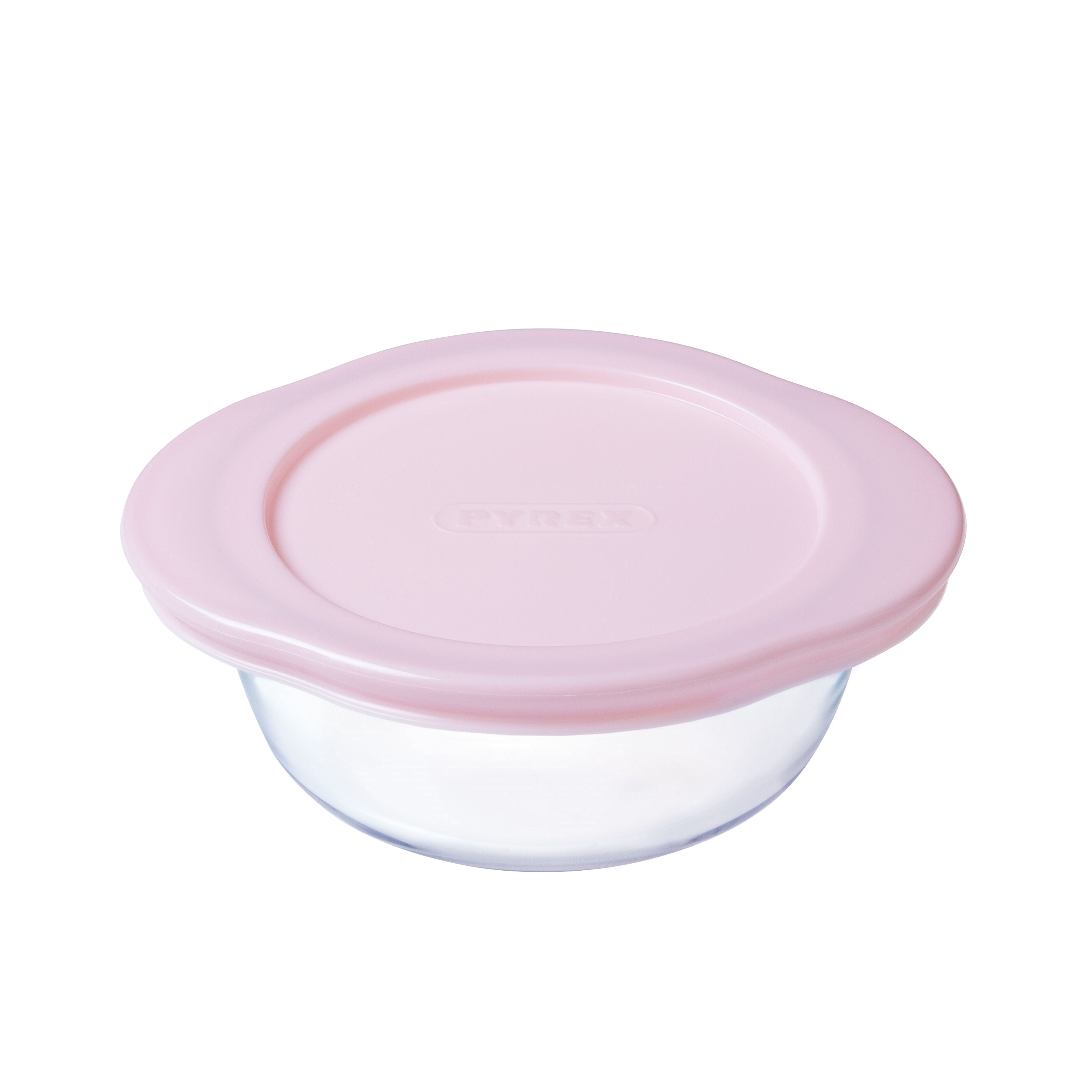 Pyrex Yuvarlak Kapaklı Saklama Kabı 350 ml Pembe