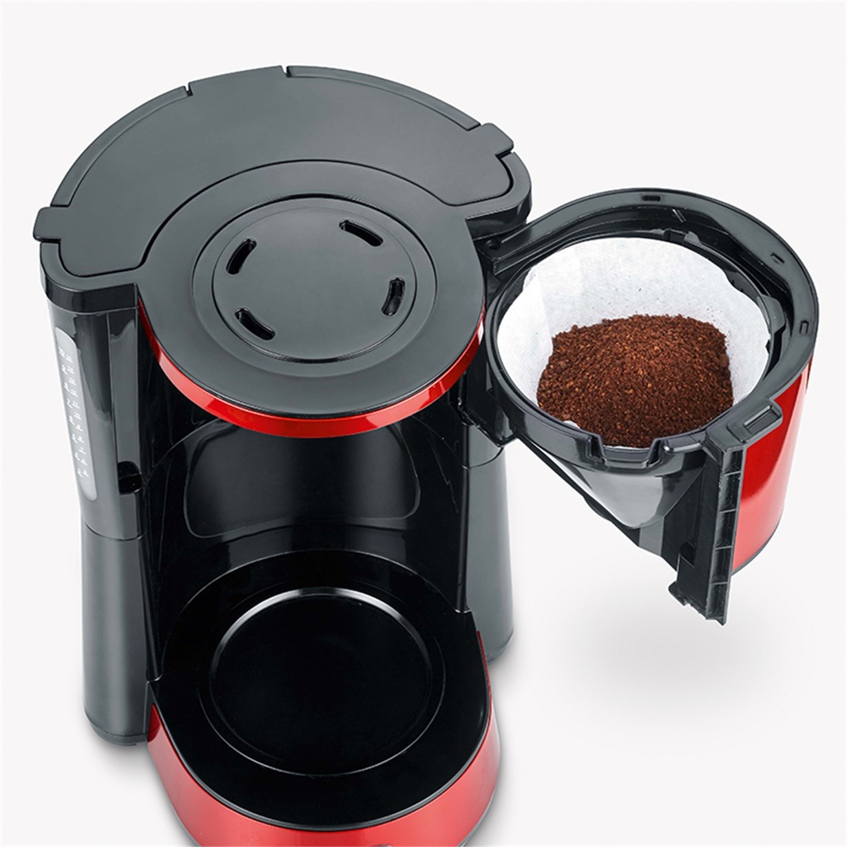 Severin KA-4817 Cam Hazneli Filtre Kahve Makinesi Kırmızı