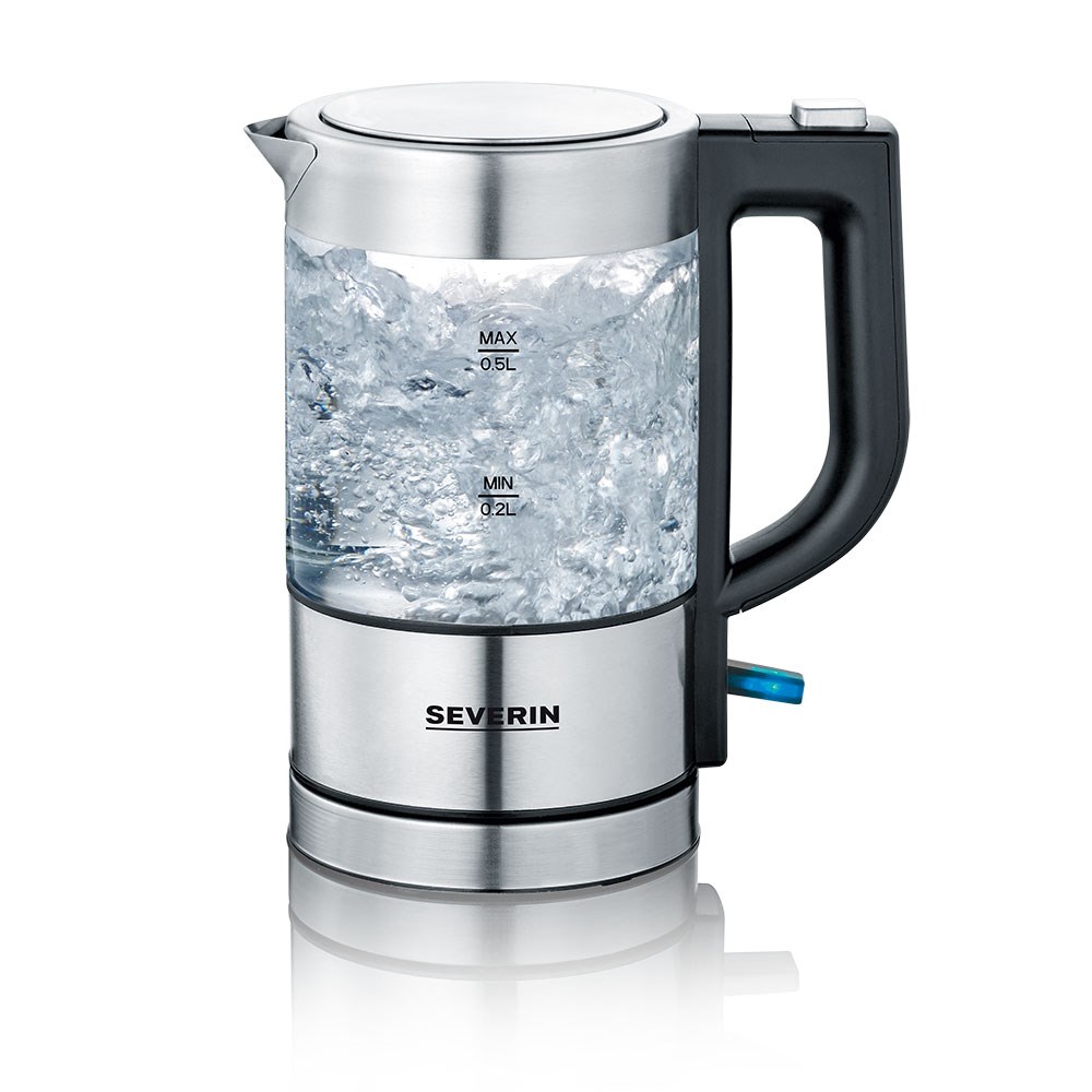 Severin WK-3472 Cam Hazneli Mini Su Isıtıcısı Kettle 500 ml Gri