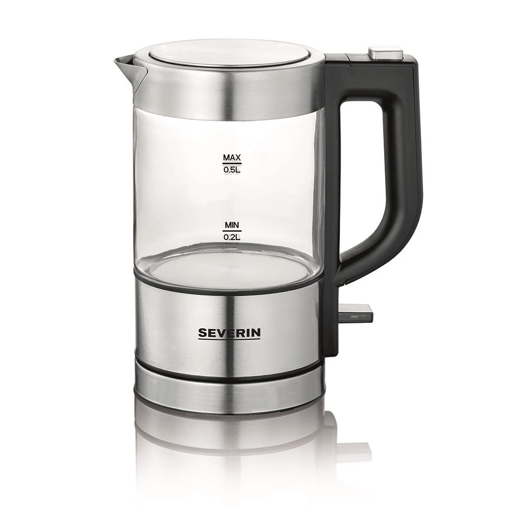 Severin WK-3472 Cam Hazneli Mini Su Isıtıcısı Kettle 500 ml Gri