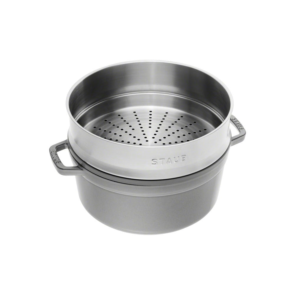 Staub Buharda Pişirmeli Döküm Tencere 26 cm Gri