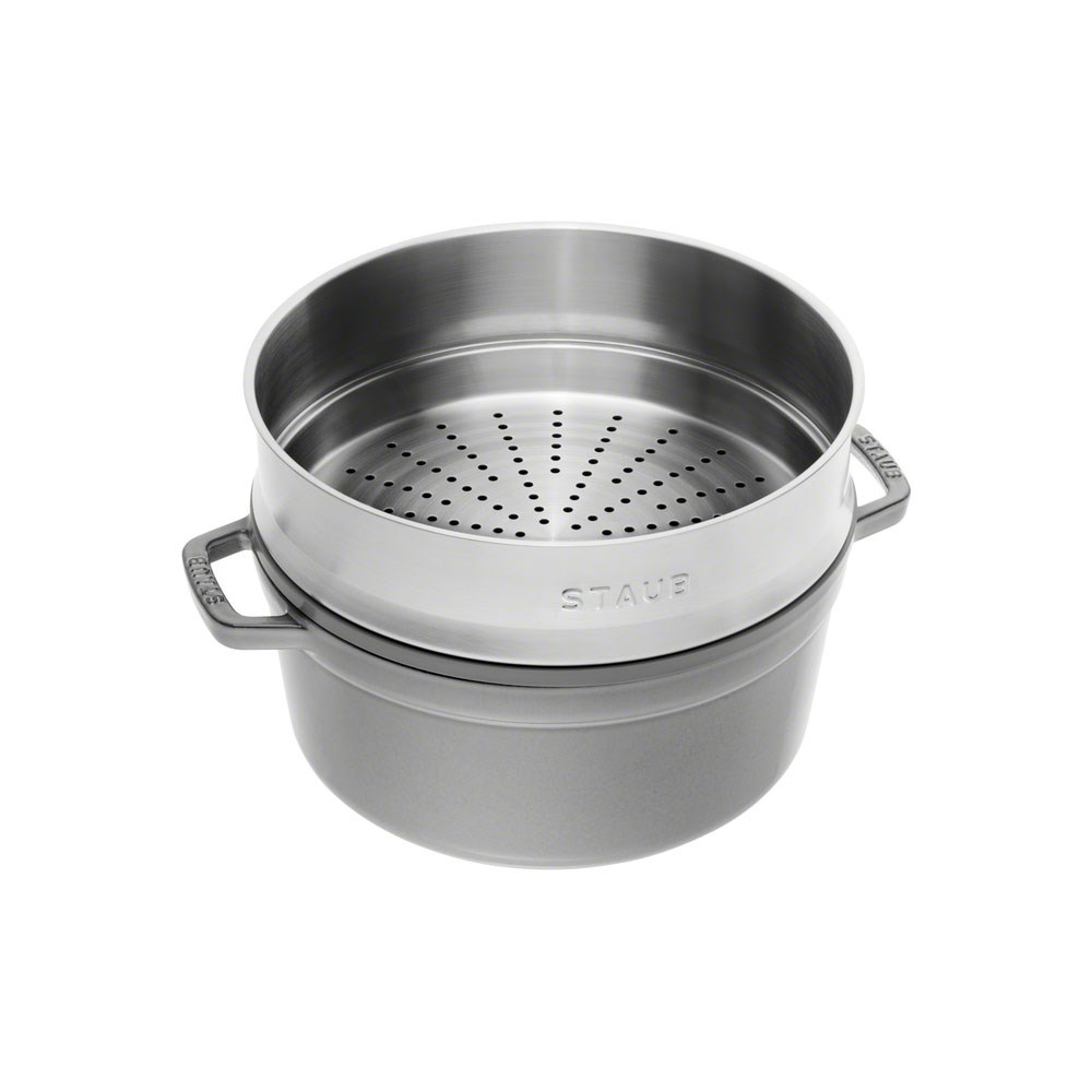 Staub Buharda Pişirmeli Döküm Tencere 26 cm Gri