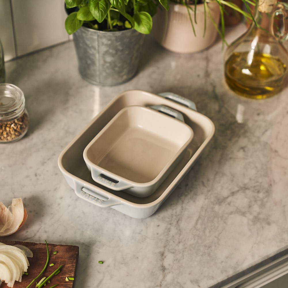 Staub Dikdörtgen Seramik Fırın Kabı 2'li Set Mavi