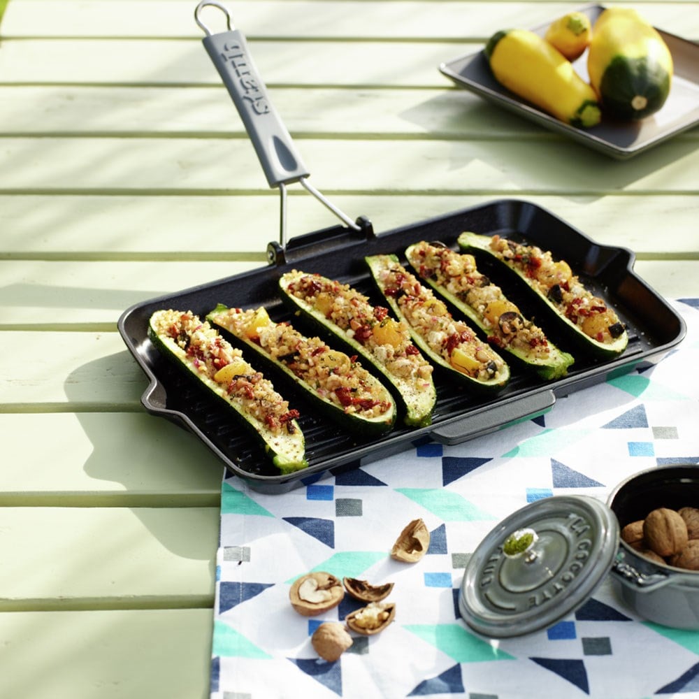 Staub Döküm Izgara Tava Katlanır Saplı 34 x 21 cm Siyah