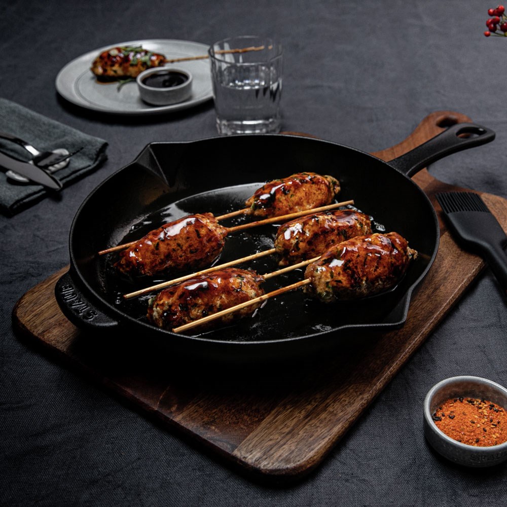 Staub Döküm Saplı Kızartma Tavası Siyah