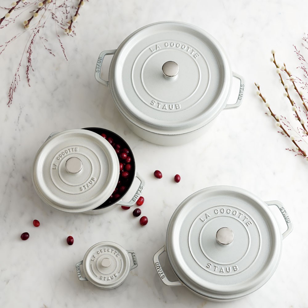Staub Döküm Tencere Yuvarlak 28 cm Trüf Beyazı