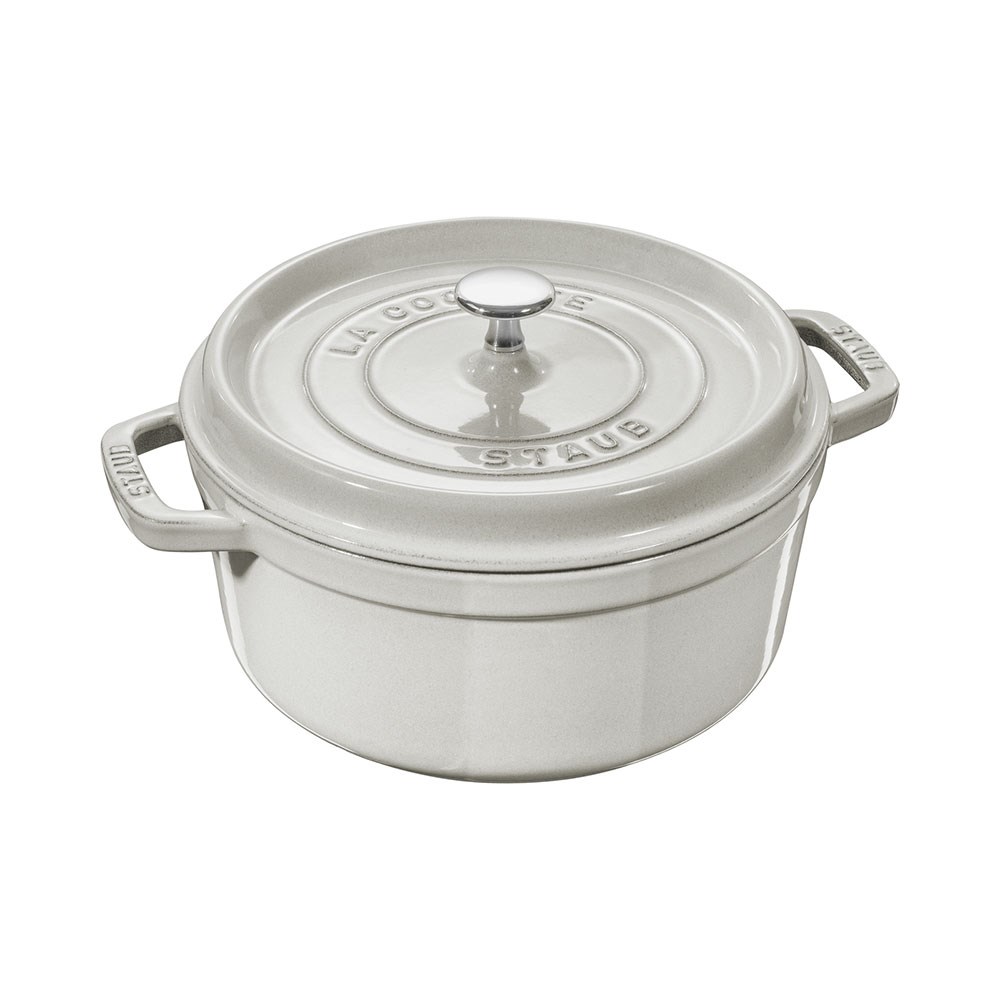 Staub Döküm Tencere Yuvarlak 28 cm Trüf Beyazı