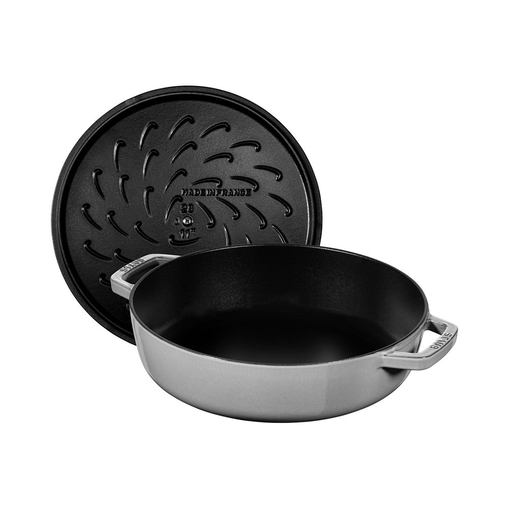 Staub Kapaklı Döküm Tencere 24 cm Gri