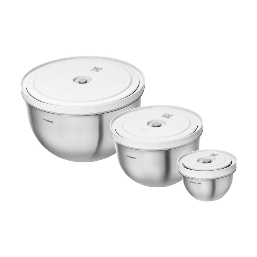 Zwilling Fresh & Save 3 Parça Paslanmaz Çelik Vakumlu Saklama Kase Seti S/M/L Boy