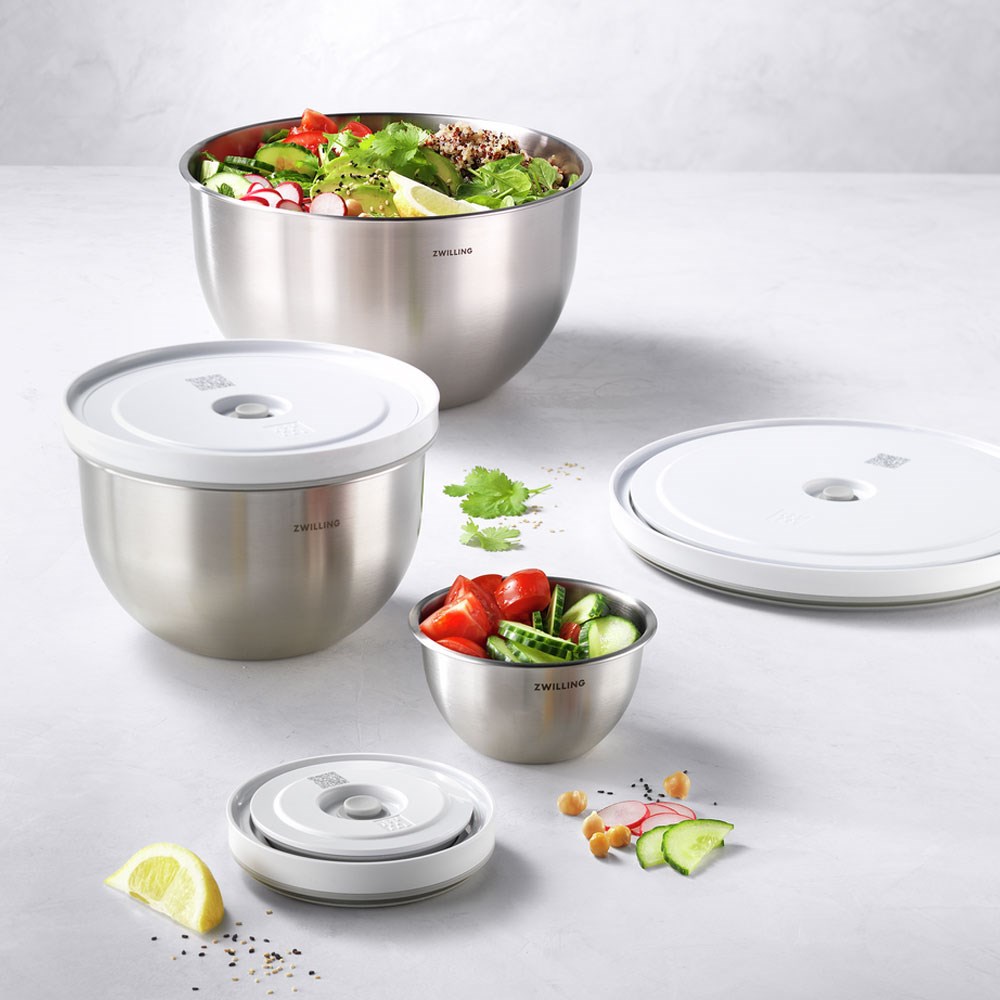Zwilling Fresh & Save 3 Parça Paslanmaz Çelik Vakumlu Saklama Kase Seti S/M/L Boy