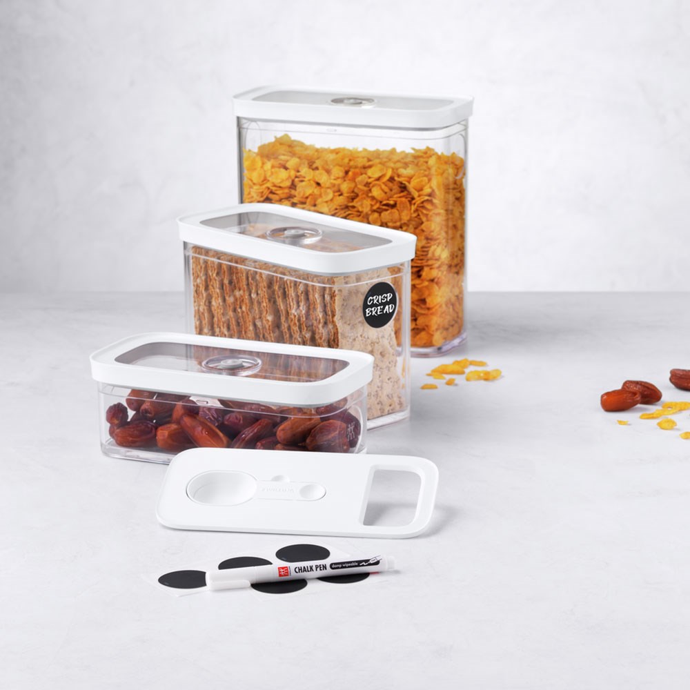 Zwilling Fresh & Save Cube 5 Parça Vakumlu Saklama Kabı Seti M - Şeffaf Beyaz