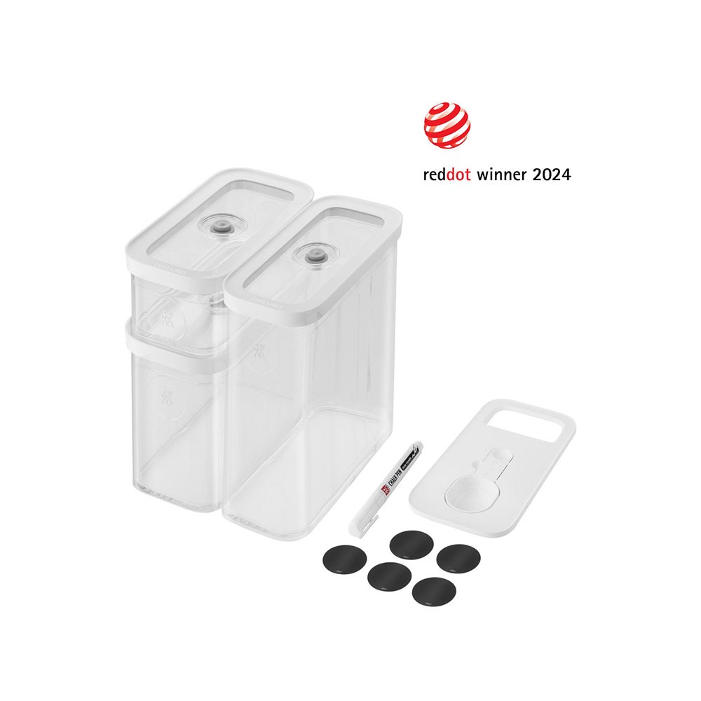 Zwilling Fresh & Save Cube 5 Parça Vakumlu Saklama Kabı Seti M - Şeffaf Beyaz