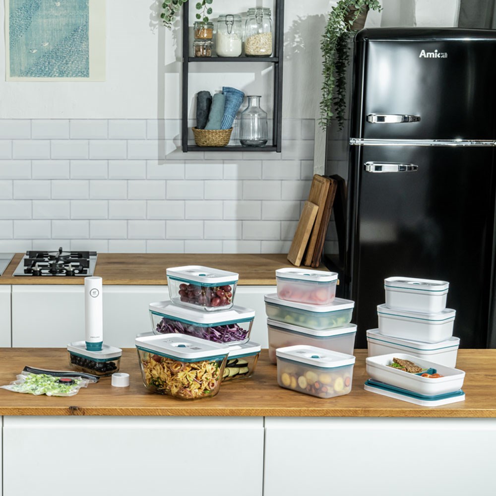 Zwilling Fresh & Save Vakumlu Saklama Kabı L Borosilikat Cam Akdeniz Mavisi