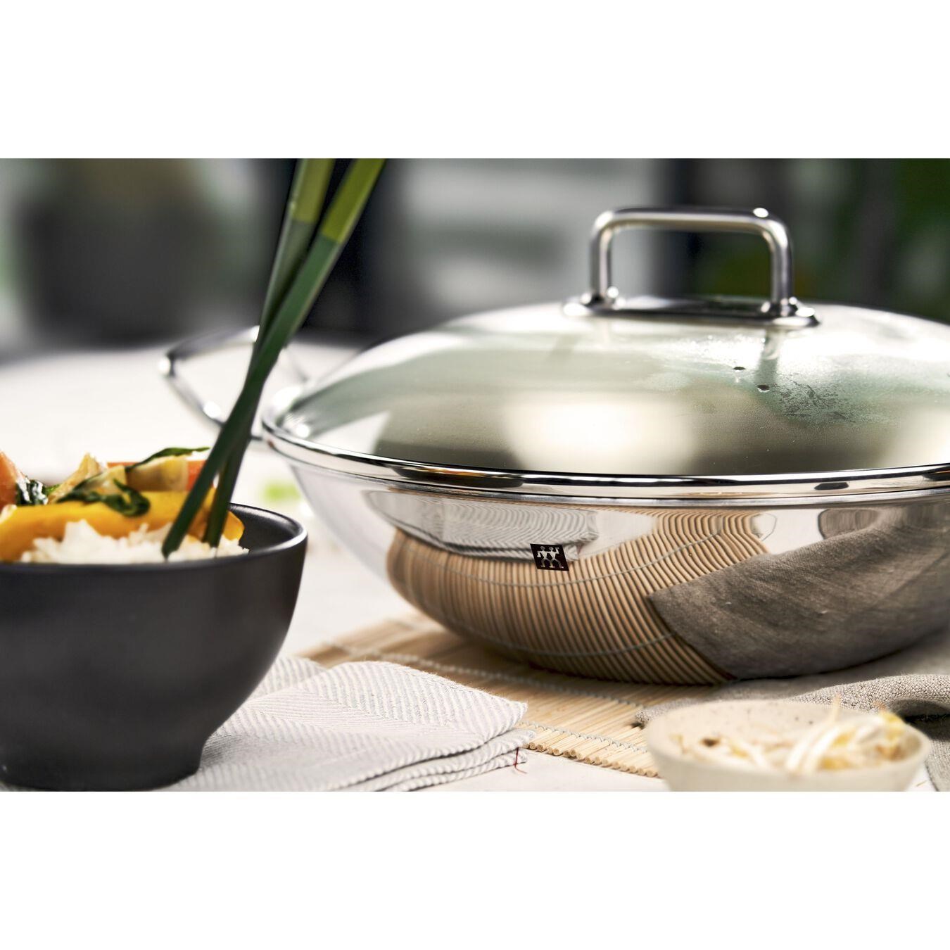 Zwilling Plus Cam Kapaklı Çelik Wok Tencere 32 cm