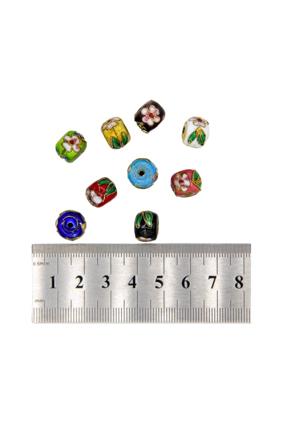 Altın Kaplama Cam Mineli Boncuk 10 mm