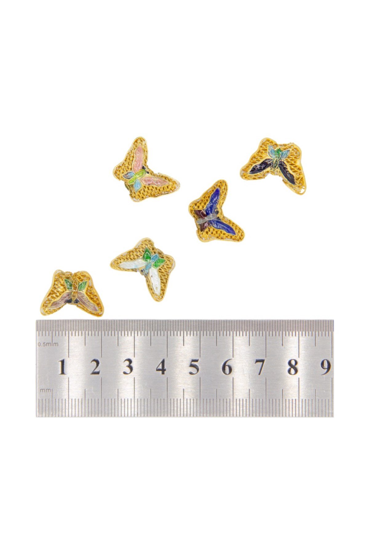 Altın Kaplama Cam Mineli Boncuk 12x18 mm