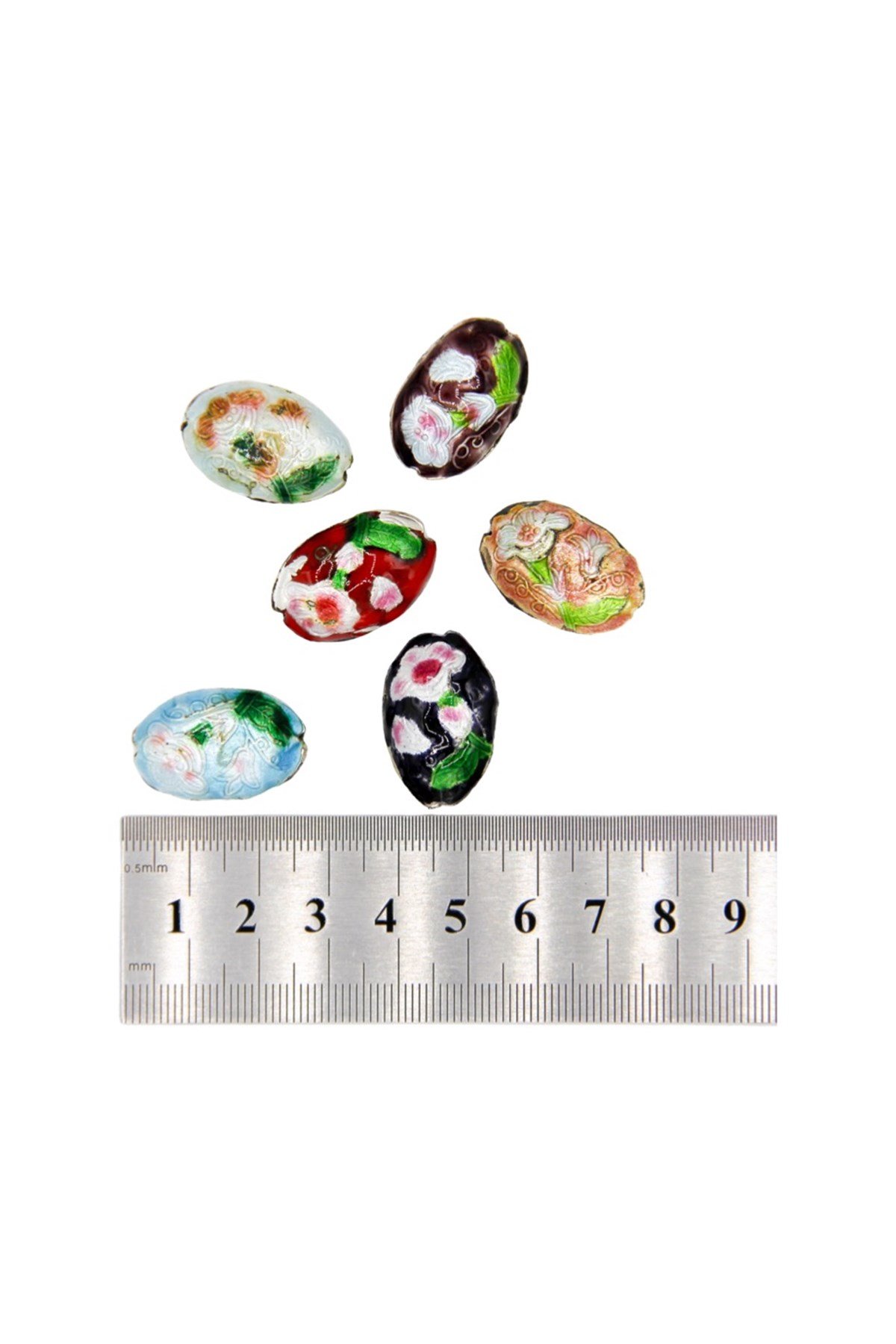 Altın Kaplama Cam Mineli Boncuk 14x23 mm