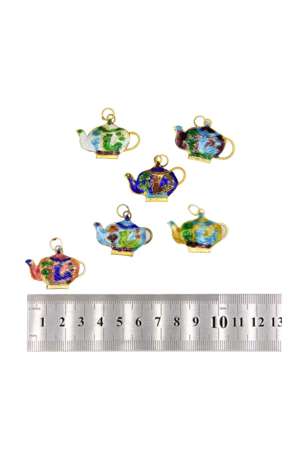 Altın Kaplama Cam Mineli Boncuk 22x31 mm