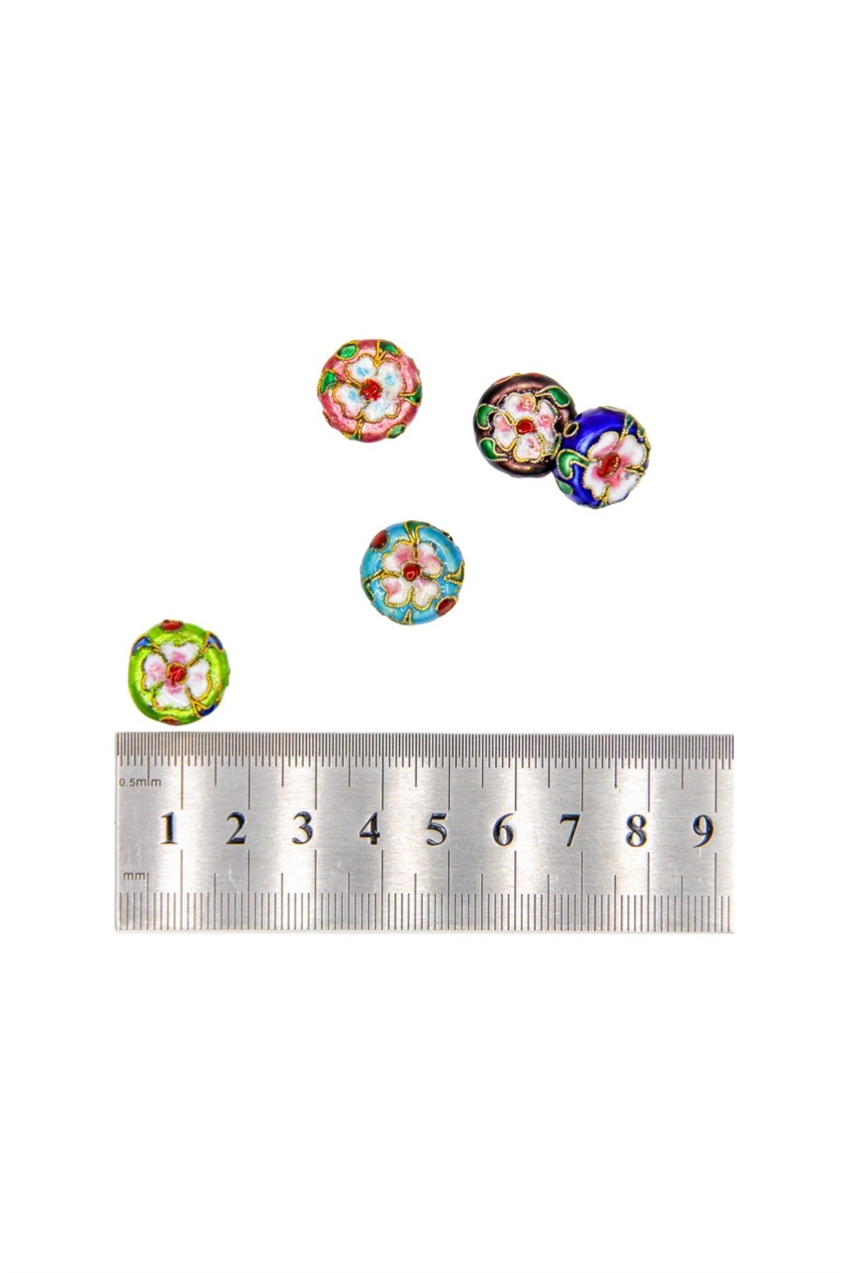 Altın Kaplama Cam Mineli Boncuk 5x14 mm