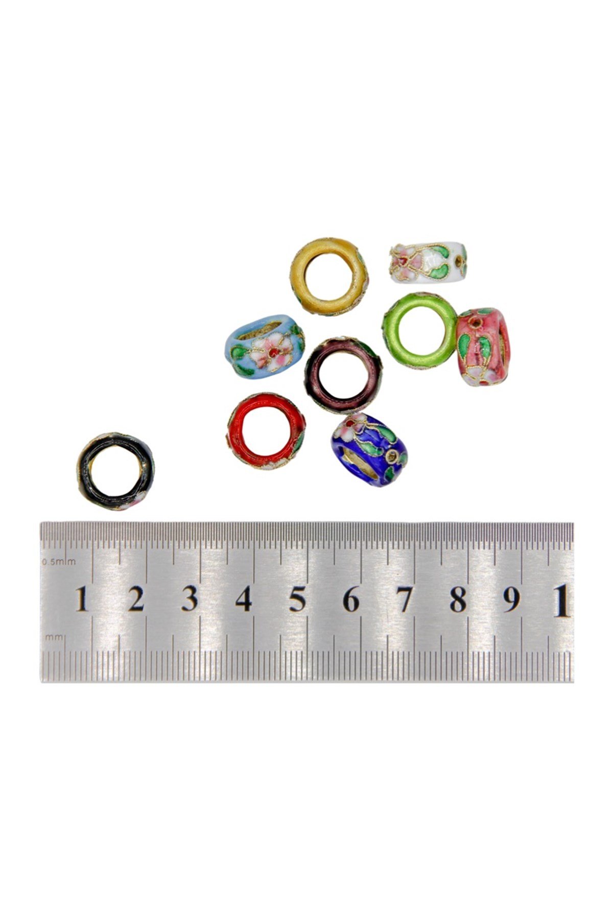 Altın Kaplama Cam Mineli Boncuk 6x14 mm