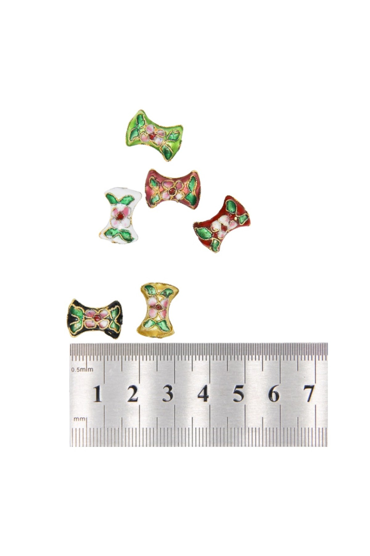 Altın Kaplama Cam Mineli Boncuk 9x14 mm