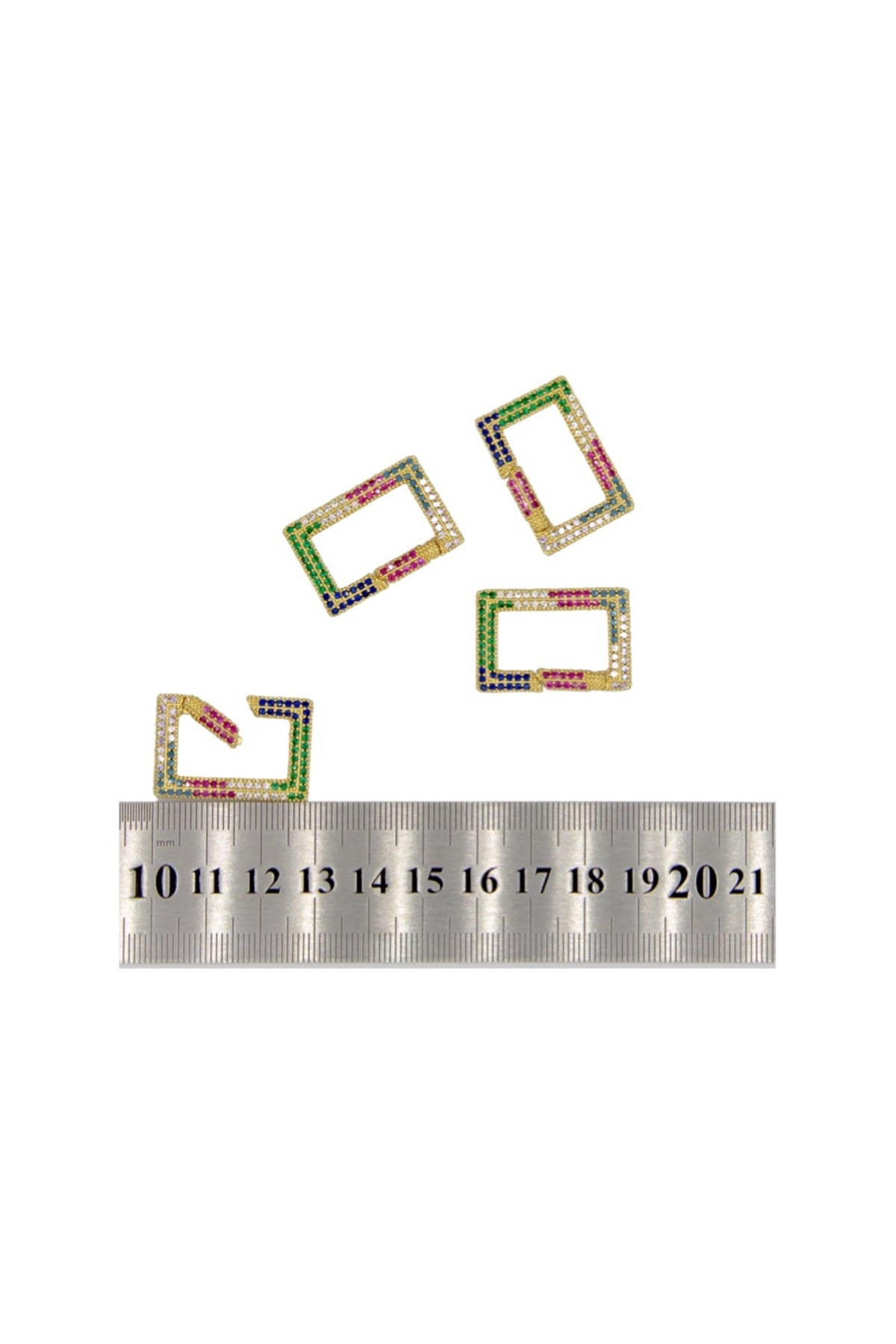 Zirkon Taşlı Dikdörtgen Kilit