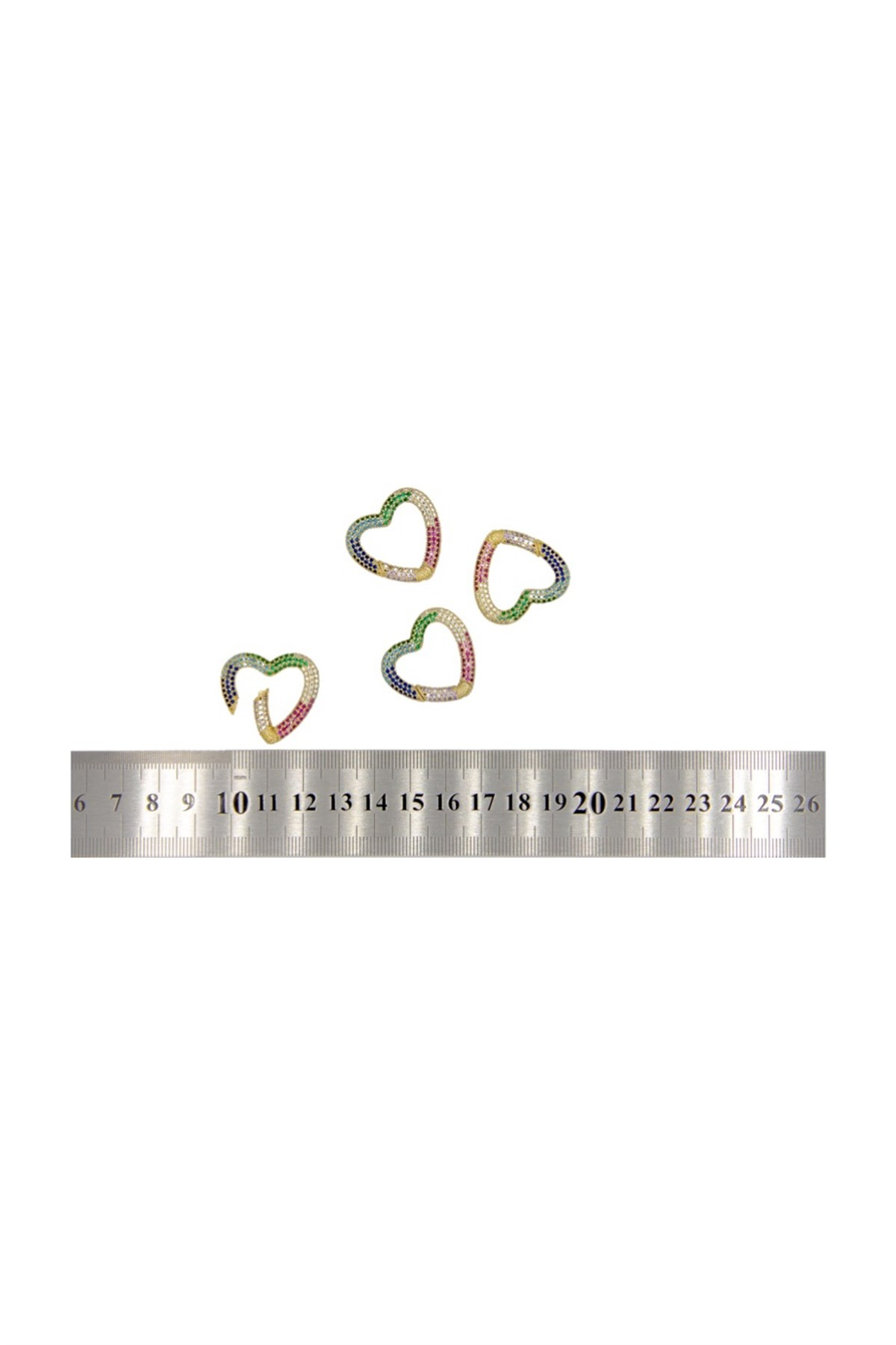 Zirkon Taşlı Kalp Kilit 