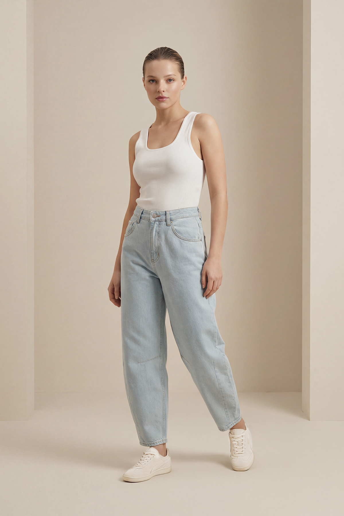 Buz Mavisi Rahat Kesim Kot Pantolon