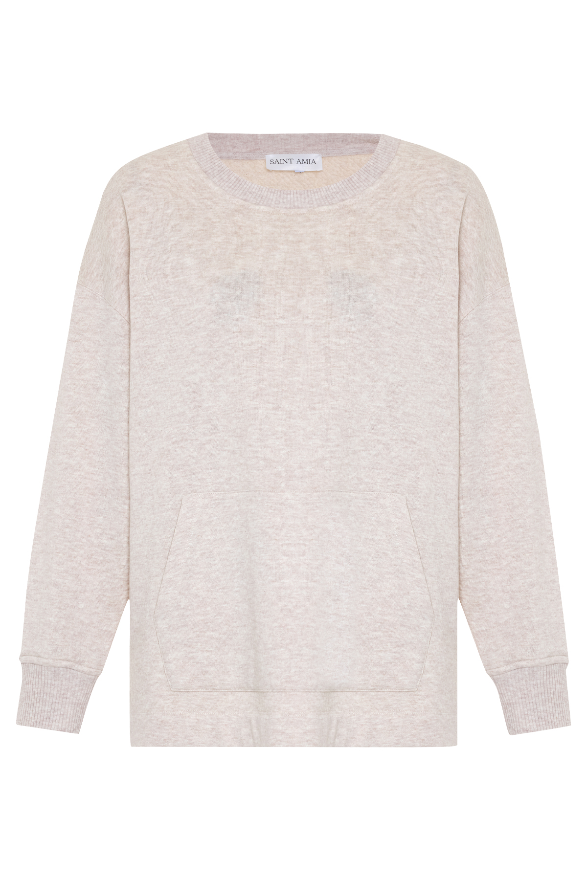 Bej Amia&Co Marka Basic Oversize Kadın Sweatshirt