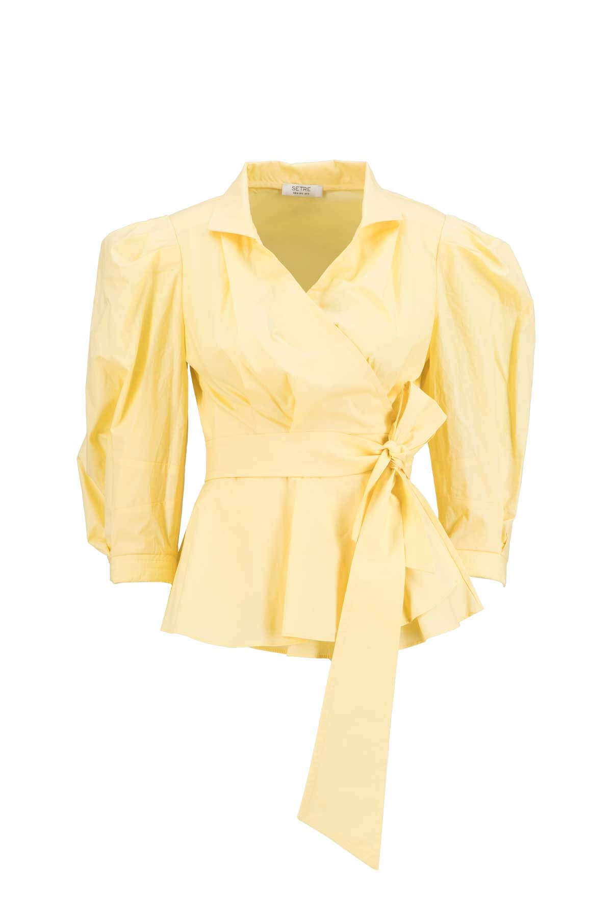 Sarı Bağcık Detaylı Poplin BluzST060S3051901